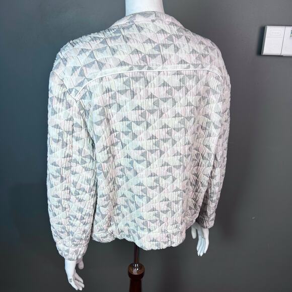 IRO jacket Medium EU 38 bomber quilted lightweight spring white gray cotton NWT - Picture 6 of 16